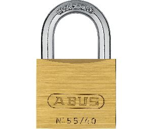 Abus 55-40B-KA-5403 1-1/2" Solid Brass Padlock, 1/4" Diameter x 27/32" Clearance Shackle, KA 5403