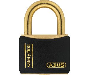 Abus T84MB-40B-KA-8401 Solid Brass Padlock with Plastic Jacket, 1-11/16 " Width, Black Jacket, Security Level 4