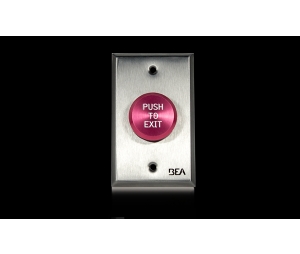 BEA 10ACPBDA4 Pneumatic Push Button, Single Gang Plate, Standard 1 5/8 In. Red Button, "Push To Exit"
