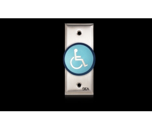 BEA 10ACPBDA6 Pneumatic Push Button, Single Gang Plate, Oversized 2 In. Blue Button, Handicap Logo