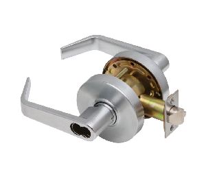 Dexter C1000-NC-STRM-R-626-SFIC Cylindrical Lock, Storeroom, No Clutch, Grade 1, 2-3/4" Backset, ANSI Strike, Regular Lever, SFIC Prep, Less Core, Satin Chrome