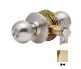 Dexter C2000-ENTR-B-605-KDC Cylindrical Lock, Entry/Office, Grade 2, 2-3/4" Backset, ANSI Strike, Ball Knob, Schlage C Keyway, Keyed Different, Bright Brass