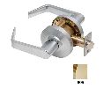 Dexter C2000-PASS-R-605 Cylindrical Lock, Passage, Grade 2, 2-3/4" Backset, ANSI Strike, Regular Lever, Bright Brass