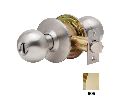 Dexter C2000-PRIV-B-605 Cylindrical Lock, Privacy, Grade 2, 2-3/4" Backset, ANSI Strike, Ball Knob, Bright Brass
