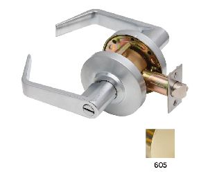 Dexter C2000-PRIV-R-605 Cylindrical Lock, Privacy, Grade 2, 2-3/4" Backset, ANSI Strike, Regular Lever, Bright Brass