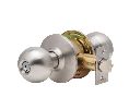 Dexter C2000-STRM-B-630-KDC Cylindrical Lock, Storeroom, Grade 2, 2-3/4" Backset, ANSI Strike, Ball Knob, Schlage C Keyway, Keyed Different, Satin Stainless Steel