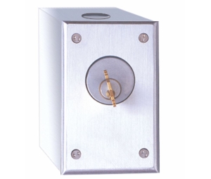 Camden CM-1050 Cast Aluminum Key Switch, Single Gang with Surface Mount Box, (2) SPDT Momentary