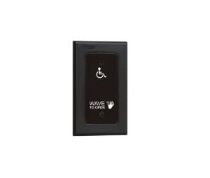 Camden CM-324-42 SureWave Active Infrared Hands-Free Switch, With Hand Icon, "Wave to Open" Text, and Wheelchair Symbol Graphic