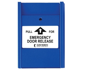 Camden CM-703 Special Purpose Switch, Blue Pull Station, Pull for Door Release, 1 N/O + 1 N/C