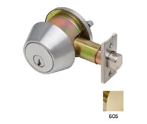 Dexter DB2000-SCT-605-KDC Deadbolt, Single Cylinder, Grade 2, 2-3/8" or 2-3/4" Adjustable Backset, Schlage C Keyway, Keyed Different, Bright Brass
