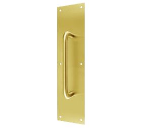 Don-Jo 7116 605 Polished Brass 8" CTC Pull with 4" x 16" Plate
