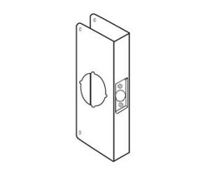 Don-Jo 1-V PB 4" x 9" Wrap-Around Plate, Display Package - Polished Brass