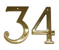 Don-Jo BN6 605 6" Door Number - Bright Brass