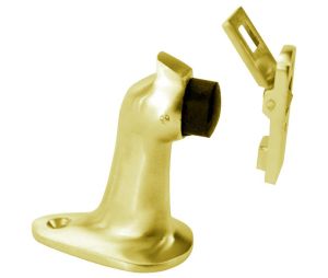 Don-Jo 1453 605 3" Gooseneck Floor Stop and Holder with Masonry Mounting - Bright Brass Finish