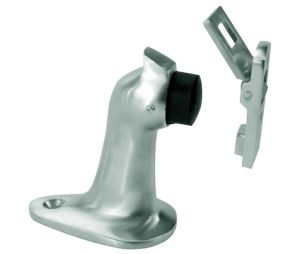 Don-Jo 1453 626 3" Gooseneck Floor Stop and Holder with Masonry Mounting - Satin Chrome Finish