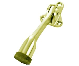 Don-Jo 1455 BP 4" Kick Down Door Holder - Brass Plated Finish
