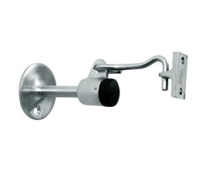 Don-Jo 1477 626 3-1/2" Wall Stop with Holder and 2-1/4" Base - Satin Chrome Finish