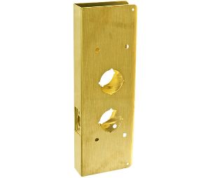 Don-Jo 16-PB-CW Wrap Around Plate, 22 Ga. Steel, 5 in. x 15 in., Bright Brass