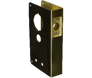 Don-Jo 23-PB-CW Wrap Around Plate, 22 Ga. Steel, 5 in. x 9 in., Bright Brass