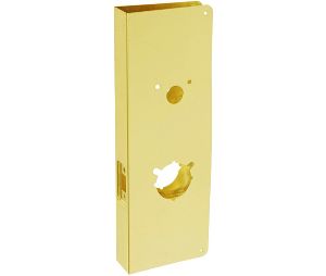 Don-Jo 4000-4-PB-CW Wrap Around Plate, 22 Ga. Steel, 5 in. x 15 in., Bright Brass