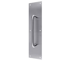 Don-Jo 7020-626 Pull Plate, .050 in. Thick x 3-1/2 in. x 15 in., with 10 in. CTC Pull, Satin Chrome