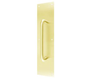 Don-Jo 7119 605 Polished Brass 8" CTC Pull with 4" x 16" Plate