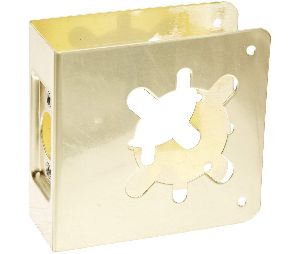 Don-Jo 81-PB-2-CW Wrap Around Plate, 22 Ga. Steel, 4-3/4 in. x 9 in., Bright Brass