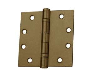 Don-Jo BB74545 632 4-1/2" x 4-1/2" Full Mortise Ball Bearing Square Corner Hinge - Bright Brass Finish