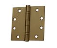 Don-Jo BB74545 632 4-1/2" x 4-1/2" Full Mortise Ball Bearing Square Corner Hinge - Bright Brass Finish