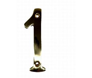Don-Jo BN41 605 4" House Number # 1 Bright Brass Finish