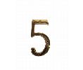 Don-Jo BN45 605 4" House Number # 5 Bright Brass Finish