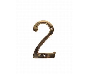Don-Jo BN62 605 6" House Number # 2 Bright Brass Finish