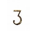 Don-Jo BN63 605 6" House Number # 3 Bright Brass Finish