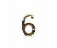 Don-Jo BN66 605 6" House Number # 6 Bright Brass Finish