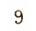 Don-Jo BN69 605 6" House Number # 9 Bright Brass Finish