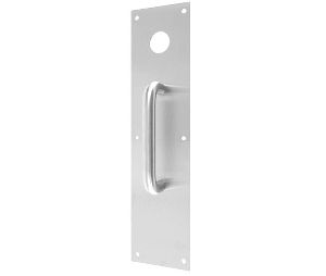 Don-Jo CFK7015 628 3-1/2" x 15" Push Plate with 15 Pull Cut for Knob Aluminum Finish