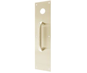 Don-Jo CFL7115 606 4" x 16" Push Plate with 15 Pull Cut for Lever Satin Brass Finish