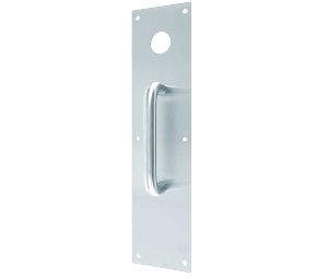 Don-Jo CFL7115 629 4" x 16" Push Plate with 15 Pull Cut for Lever Bright Stainless Steel Finish