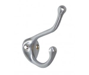 Don-Jo 300 626 Over / Under Coat Hook - Satin Chrome Finish