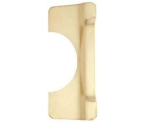Don-Jo BLP-207 BP 3 1/4" x 7" Blank Latch Protector for Key in Lever Locks - Brass Plated