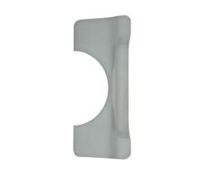 Don-Jo BLP-210 SL 3 1/4" x 10" Blank Latch Protector for Key in Lever Locks - Silver Coated