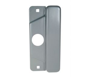 Don-Jo ELP-208 SL 3-1/2" x 8" Latch Protector Cylinder Plate for Electric Strike - Silver Coated Finish