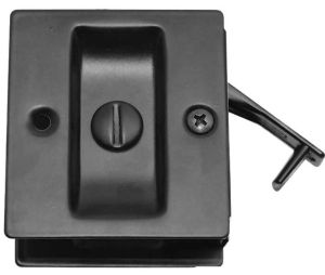 Don-Jo PDL-101 622 Square Privacy Pocket Door Lock - Black Finish