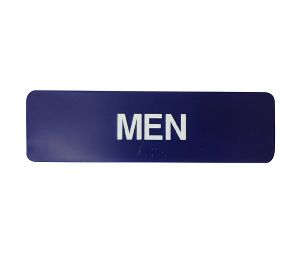 Don-Jo HS-9070-46 Title 24 Sign, Men, 1-3/4 in. x 6 in., White on Blue