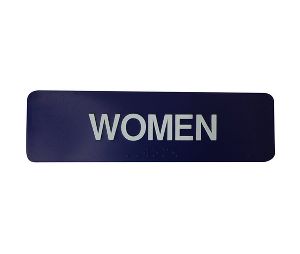 Don-Jo HS-9070-47 Title 24 Sign, Women, 1-3/4 in. x 6 in., White on Blue