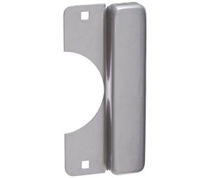 Don-Jo LELP-208-EBF SL 3 1/2" x 8" Latch Protector, Lever Cutout for Electric Strikes, EBF Fasteners - Silver Coated Finish