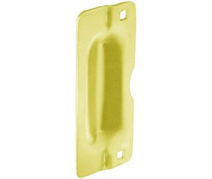 Don-Jo LP-207-EBF BP 2-3/4" x 7" Latch Protector for Outswing Doors with EBF Fasteners - Brass Plated Finish