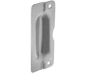 Don-Jo LP-207-EBF SL 2-3/4" x 7" Latch Protector for Outswing Doors with EBF Fasteners - Silver Coated Finish