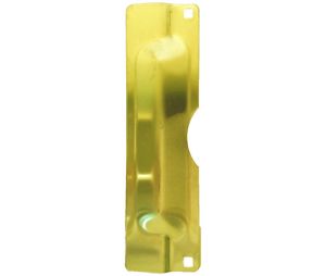 Don-Jo LP-211-EBF BP 3" x 11" Latch Protector for Outswing Doors with EBF Fasteners - Brass Plated Finish