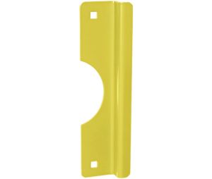 Don-Jo OSLP-207-EBF BP 2-5/8" x 7" Short Latch Protector for Outswing Doors with EBF Fasteners - Brass Plated Finish